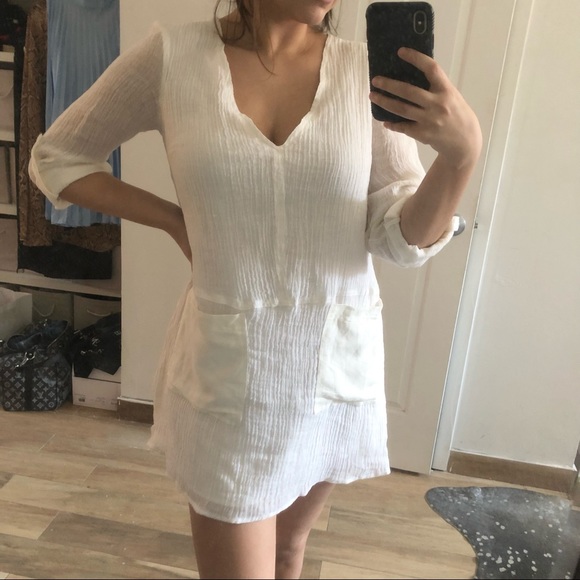White Linen Beach Dress - Picture 1 of 4